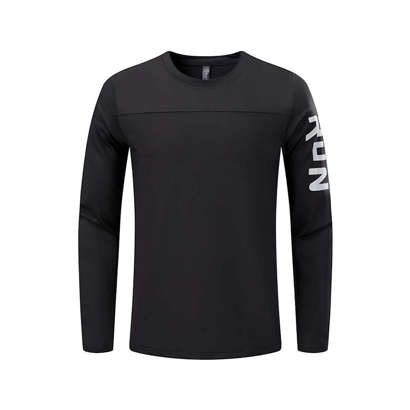 Deportes de los hombres ocio al aire libre cuello redondo Camiseta de entrenamiento de fitness de secado rápido transpirable manga larga nuevos productos de registro impreso