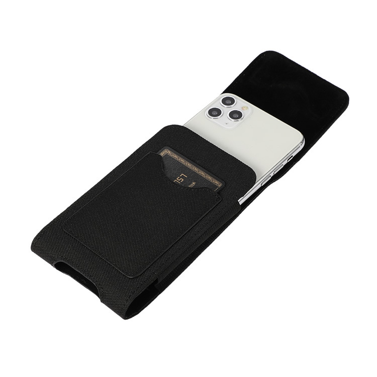 Nylon mobile phone bag iron back buckle belt hanging waist bag men's old work card magnetic buckle Oxford cloth cover vertical