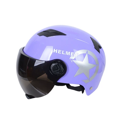 Electric Car Helmet, Motosiklet kaskı (dəbilqə) - cross-border-exclusive-sale-purple-with-tea-mirror