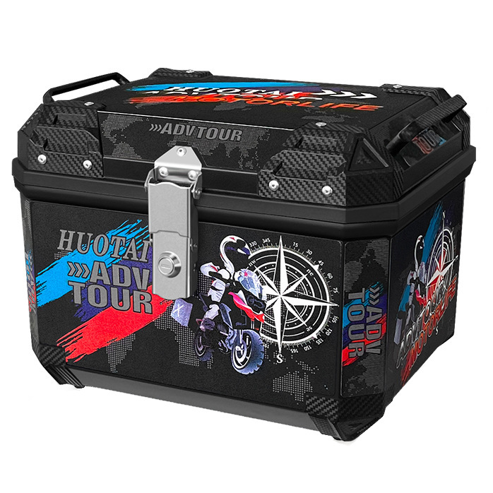 Suitable for motorcycle rear trunk 45L waterproof PP trunk non-aluminum alloy battery car toolbox universal tail box