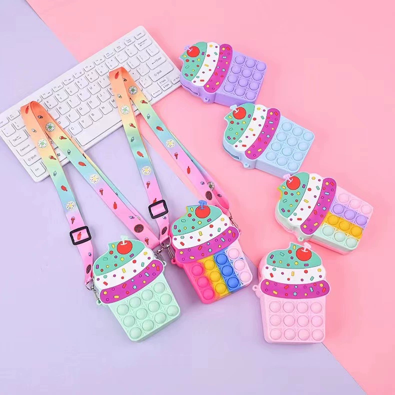 2024 Трансграничный грызуны пузырь мультфильм звезда Delu диагональная сумка Регулируемый балетный кролик детский силиконовый кошелек