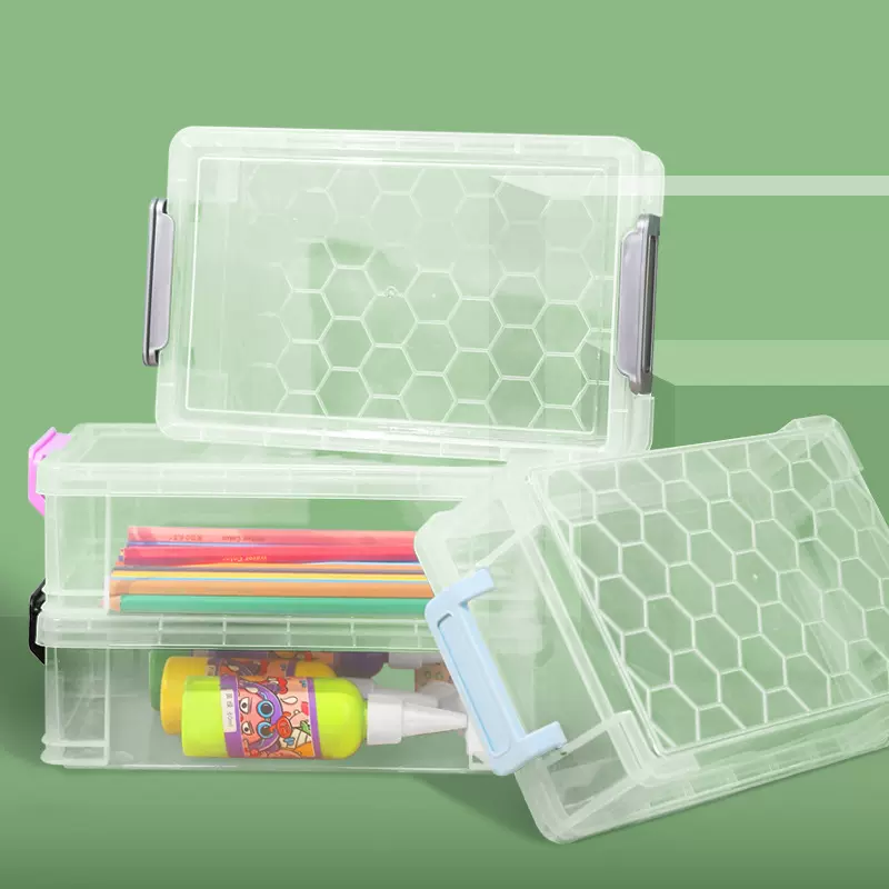 跨境透明塑料铅笔盒塑料文具盒储物盒美术用品儿童丙烯油画笔盒厂