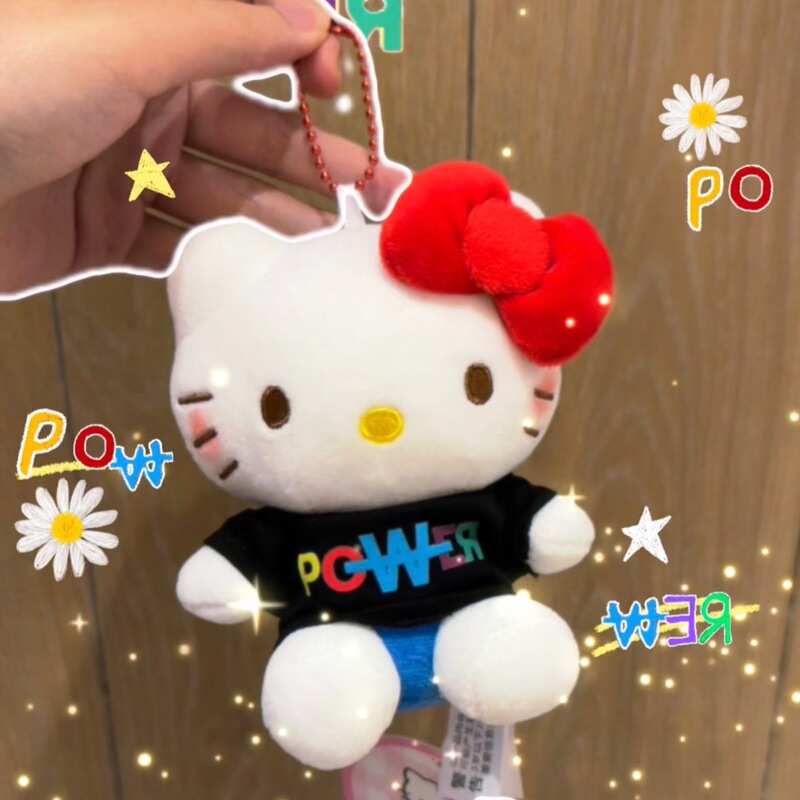 正規品 ハローキティ 2nd Creation Quan Zilong 同型 パワー ブラック Tシャツ kt 猫バッグ ペンダント キーホルダー|undefined