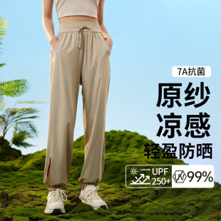 Summer Ice Silk Sun-proof Wide-leg Pants Original Yarn Cool-feeling UV-proof High-bullet Lantern-toe Sun-proof Pants for Women