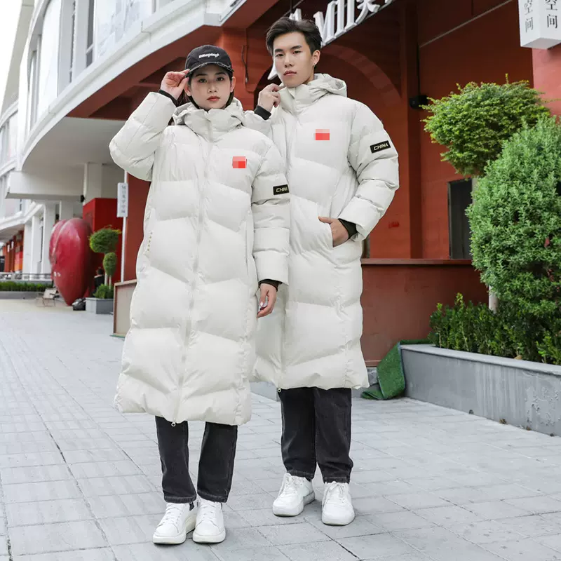 厂家新款冬季棉服户外运动训练棉衣长款过膝大衣款挺阔有型加厚