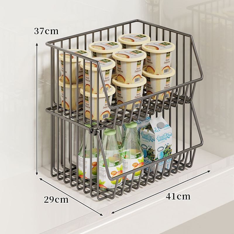 冰柜内部置物架可叠加隔层架子吊篮食品收纳筐冰箱多层分隔框神器|undefined
