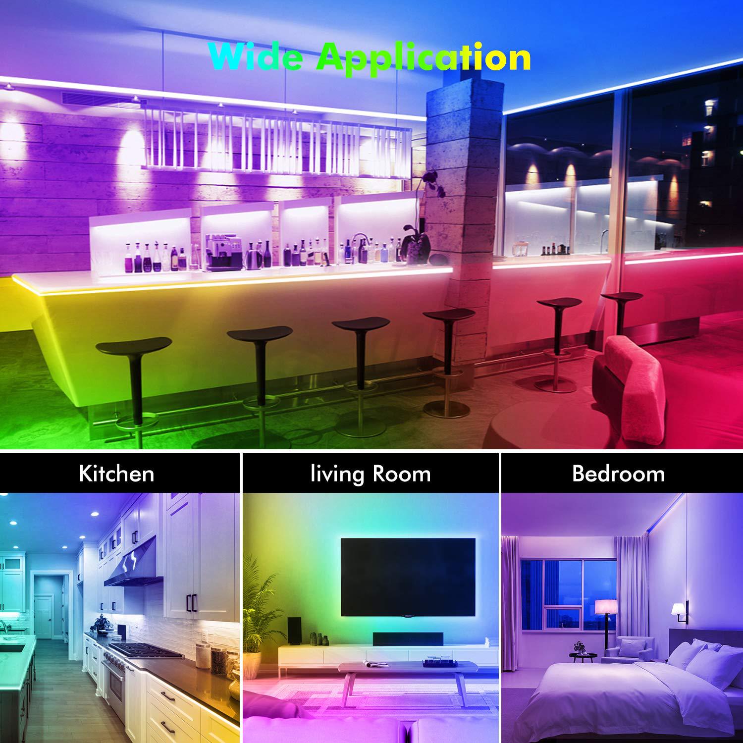 5Vled16 Lampenfassung Bluetooth 24 Tasten 3535 selbstklebend RGB Farbwechsel Schlafzimmer Kleiderschrank Heimdekoration LED-Streifen