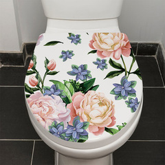 Travel Kang MT34004 Peony Flower Toilet Seat Cover Toilet Seat Decor Flower Sticker Waterproof Self Adhesive Painting Bathroom