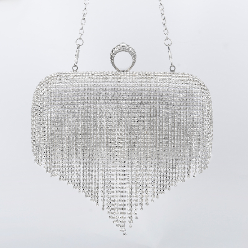 New Ladies Rhinestone Dinner Clutch Bag Tassel Flash Fit Party Wedding Bridal Evening Bag Detachable Chain New Ladies Rhinestone Dinner Clutch Bag Tassel Flash Fit Party Wedding Bridal Evening Bag Detachable Chain