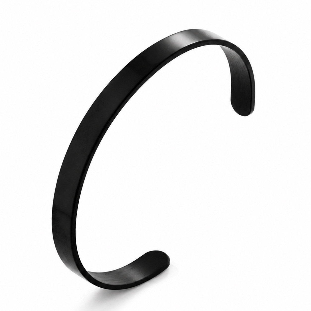 Pulseras de pareja populares europeas y americanas, joyería de metal con superficie lisa, magnética, ajustable y de extremo abierto para hombres y mujeres.