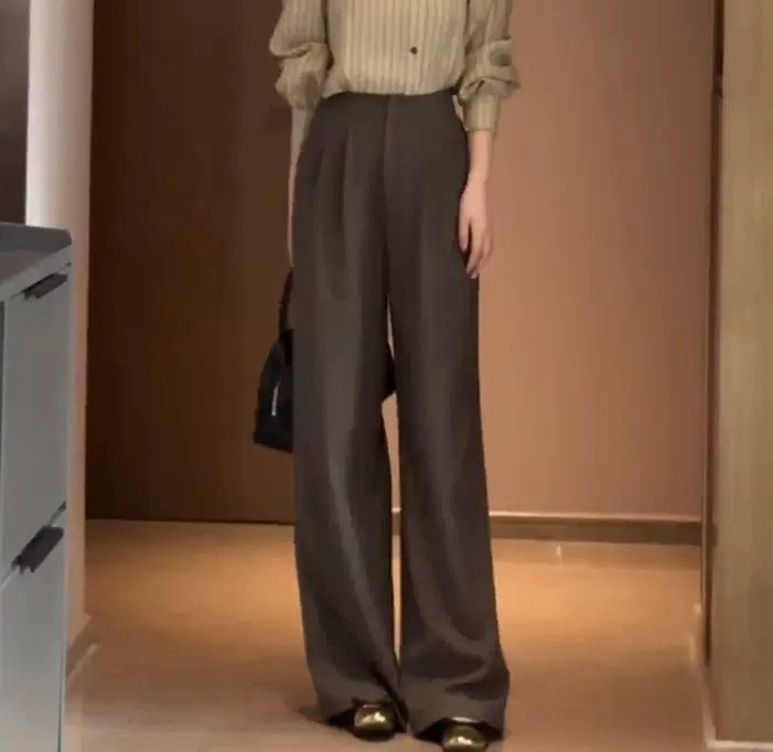 高级感时尚套装2025秋季新款干练气质女装小香风衬衫阔腿裤两件套|undefined
