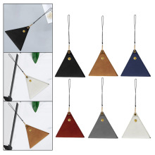 个性创意三角形零钱包 带挂链皮革按扣硬币零钱收纳包钥匙小包