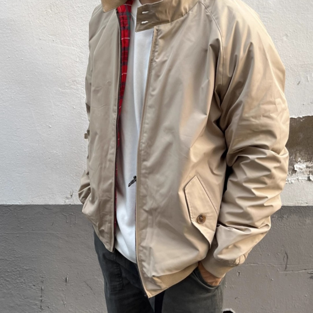 Chaqueta de vuelo de tipo duro retro americano para hombres, ropa de trabajo de primavera y otoño, chaqueta casual de cuello alto de color sólido para hombres