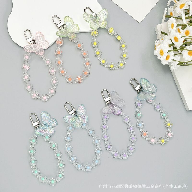 新商品の現物花数珠蝶携帯ストラップのキーホルダー|undefined