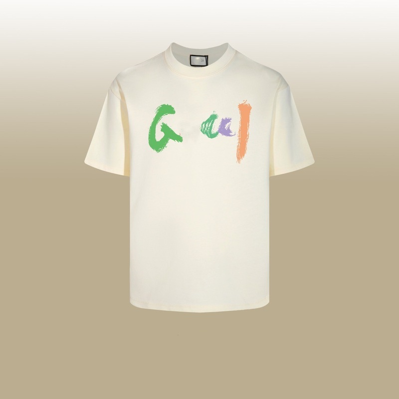 GU ジャンクション ハイバージョン 25SS 新文字 ダブルGプリント ウォッシュ加工 メンズ レディース 半袖Tシャツ 万能|undefined