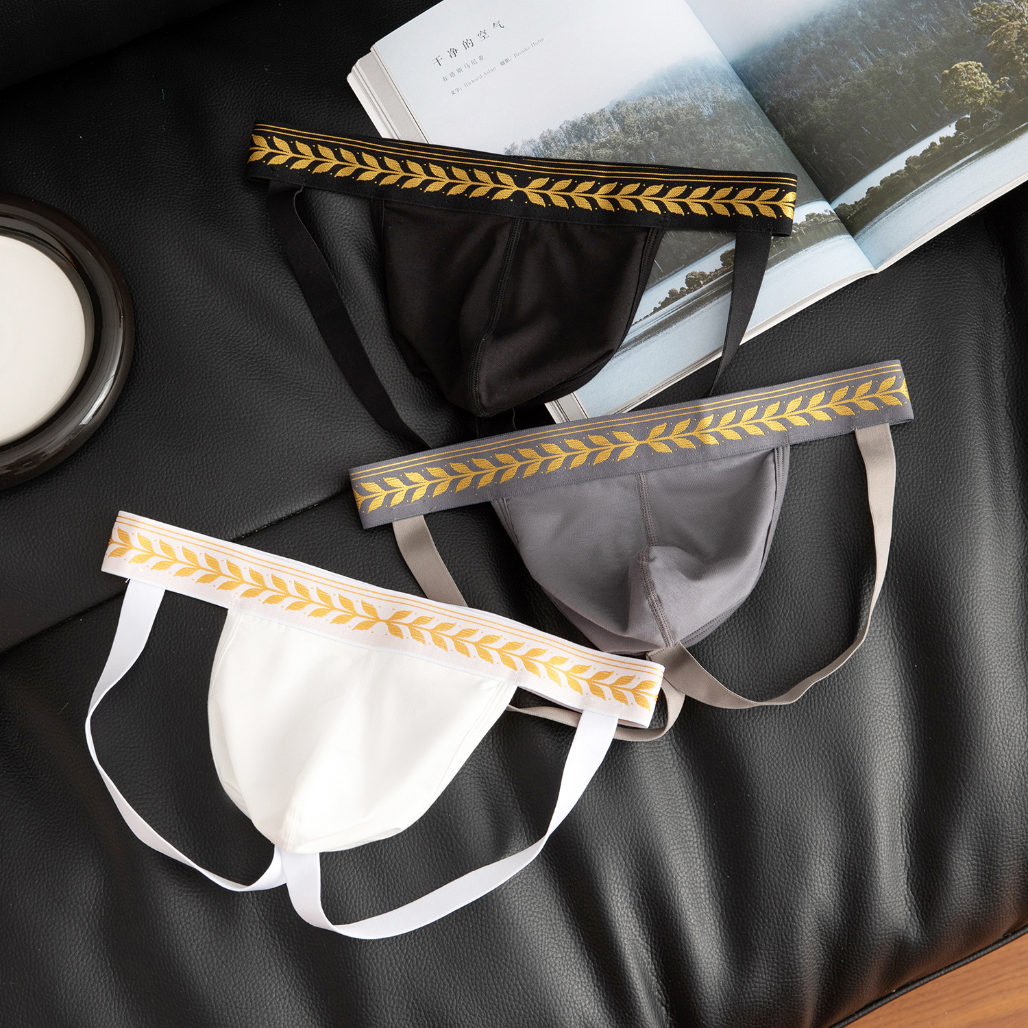 New Men's Personalized Double Thong Underwear Modal Thong Hollow Butt Lift Men's Underwear Young Gay Men