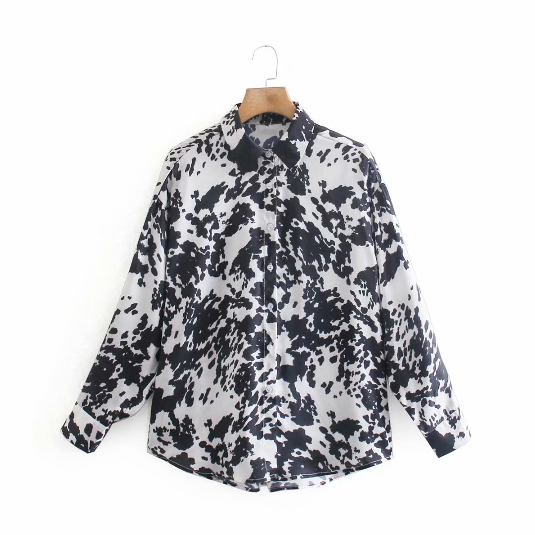 digital animal print blouse top  NSAM36381