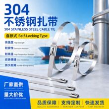 自锁式304不锈钢扎带捆绑带金属扎丝4.6-16mm高强度防腐蚀耐高温