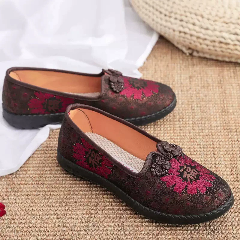 老北京布鞋 Breathable shoes for mother, soft sole, plus size, for middle age