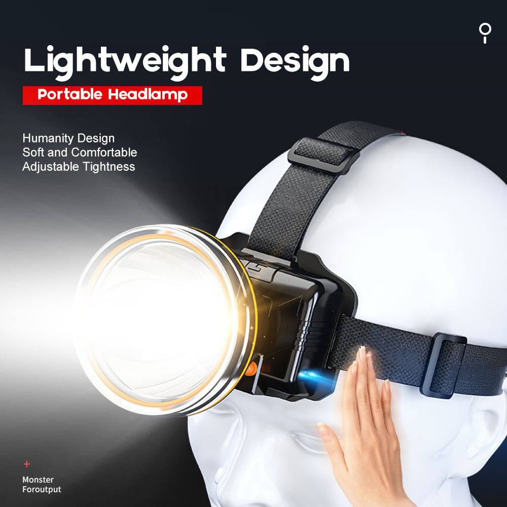 Iluminación recargable, batería de larga duración, lámpara de pesca al aire libre, lámpara de minero especial súper brillante, faro de emergencia de salida al por mayor