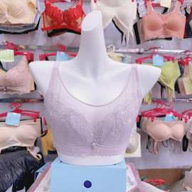 大胸显小大杯聚拢薄款全罩杯抹胸式网内衣女防下垂文胸罩CD杯