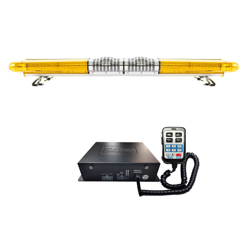 LED long row warning light 1.4m yellow flashing light car roof strobe light + dual speakers + siren 9400G2