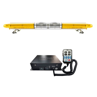 LED long row warning light 1.4m yellow flashing light car roof strobe light + dual speakers + siren 9400G2 (Roof Light)