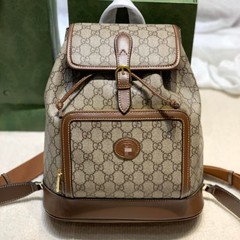 *Xixi Stewardess*G家インターロッキングダブルGプリントキャンバスバックパック