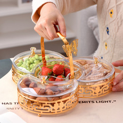 Fruit Salad Plates, Dried Fruit Trays, Snack Plates, Fruit Bowls, Iron Stand, Transparent Dessert Plates, Nordic Minimalist Fruit Plates, Wholesale