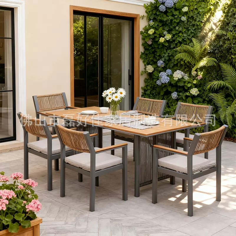 户外桌椅庭院休闲藤编椅奶茶店咖啡厅商用餐桌椅花园阳台外摆椅子