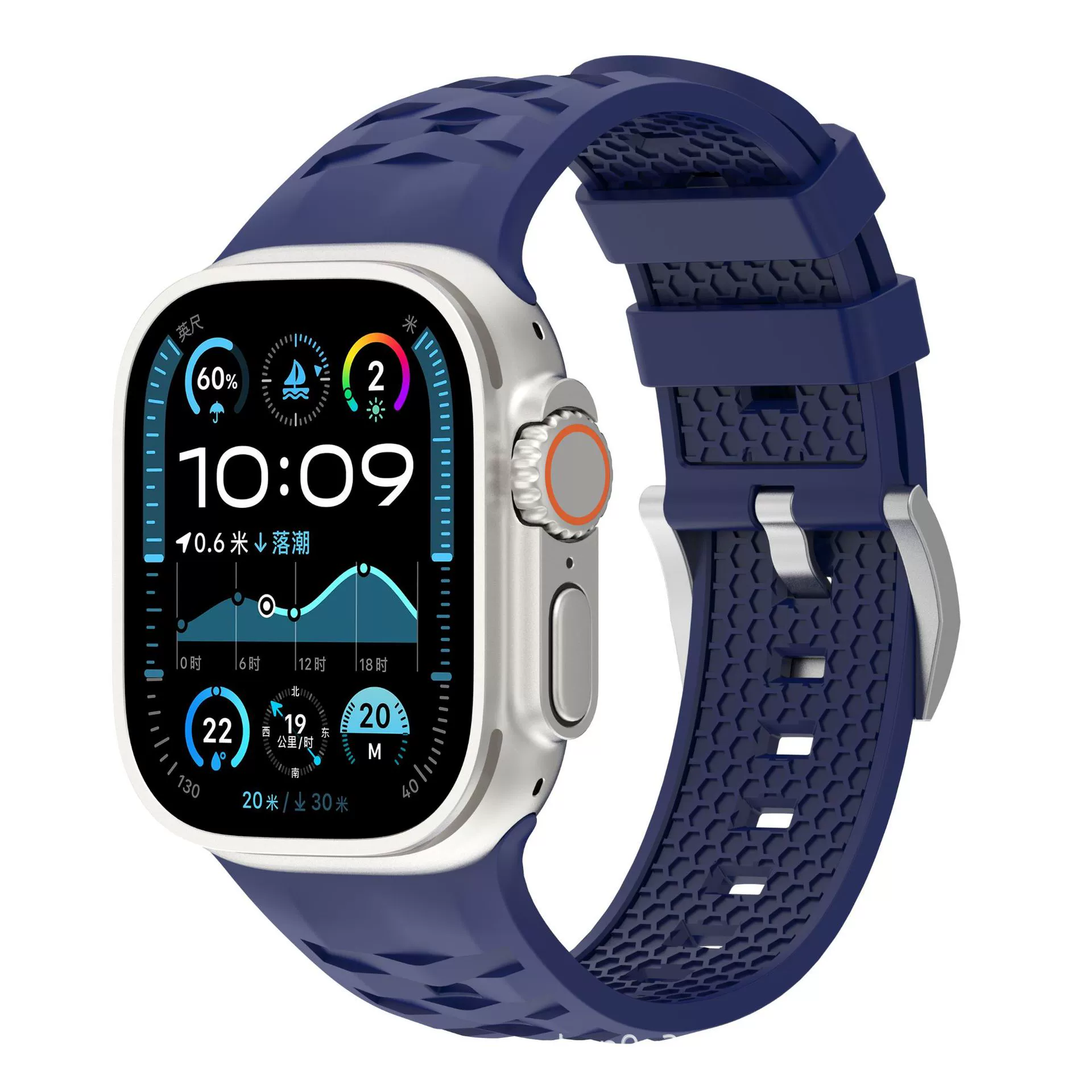 Применимо к высококачественному силиконовому ремешку Apple watch из нержавеющей стали с серебряной пряжкой SE Ultra2 поколения AppleWatch 78910