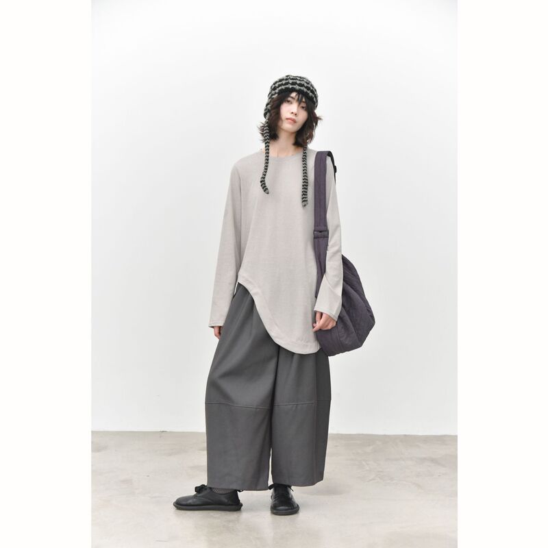 【Three and Two Out】26 Autumn New Product High Drop Hem Design Layered Long Sleeve T-shirt 37201 【Three and Two Out】26 Autumn New Product High Drop Hem Design Layered Long Sleeve T-shirt 37201