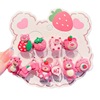 Children's cute strawberry, hair rope, cartoon set, new collection, wholesale