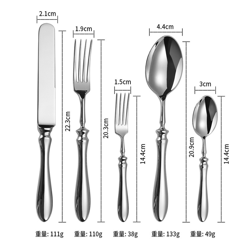 高級鍛造304ステンレスナイフとフォークレストランのオーダーメイド葫芦柄ホテルの洋食食器と厚いナイフとフォークスプーン|undefined