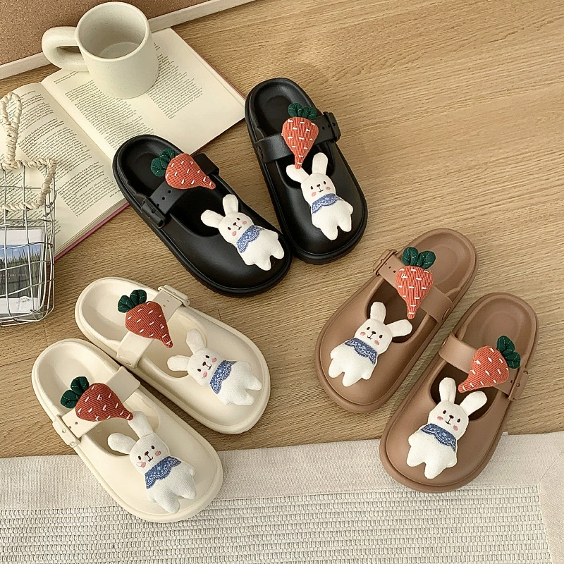 Симпатичные мультяшные тапочки 2025 летний новый маленький кролик