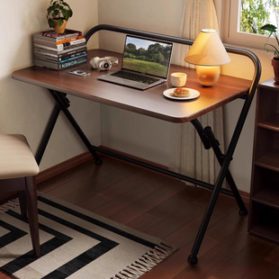 Household Desk Computer Desk Folding Table Bookshelf Study Table Office Desk Folding Simple Bedroom Bedside Small Table