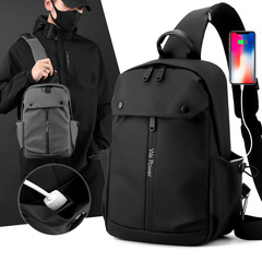 Wepower新型メンズカジュアルチェストバッグシンプルファッション斜めがけショルダーバッグシングルショルダー大容量防水胸バッグ