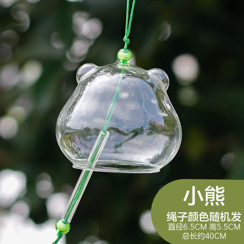 願い事風鈴飾り風鈴桜ガラス透明吊り式観光地シーン配置風鈴学生DIY手|undefined