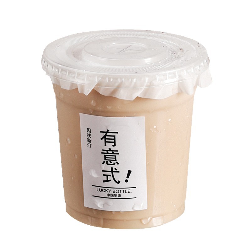 Taza de café desechable de plástico para mascotas taza de té de leche Té de limón taza de embalaje de plástico hielo en polvo taza de bebida fría al por mayor