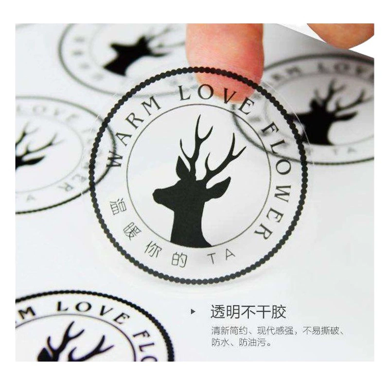 Цветная печать клейкая наклейка пользовательский прозрачный логотип товарный знак ПВХ рулон клейкая наклейка на заказ