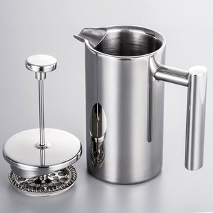304 Stainless Steel French Press Coffee Pot French Hand-Brewed Coffee Set Tea Double-Layer Insulated Coffee Pot