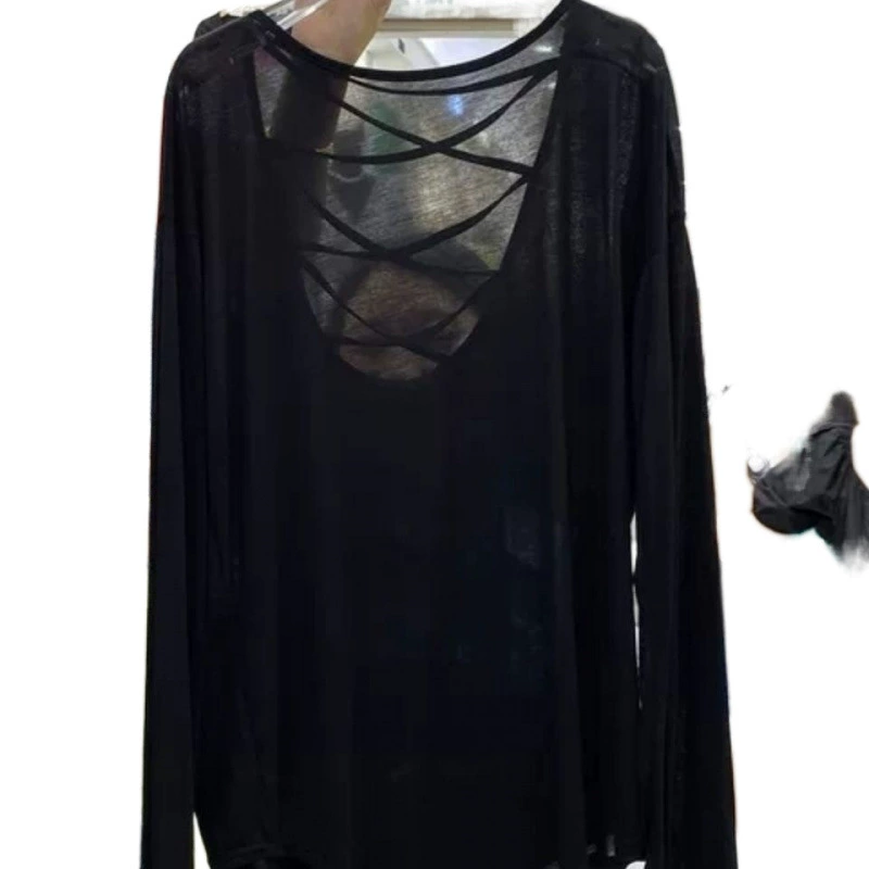 Thin summer long-sleeve, oversize, beautiful back, backless