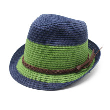 男士夏季拼色个性巴拿马帽子英伦爵士凉帽遮阳帽时尚百搭情侣草帽