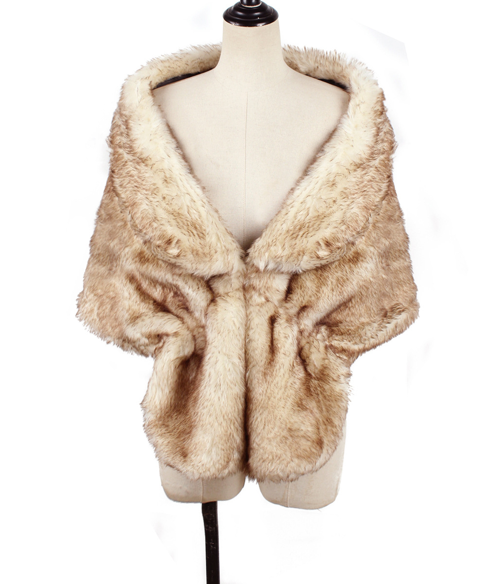 Women's Simple Style Solid Color Imitation Fur Spandex Acrylic Contrast Binding Shawl display picture 31