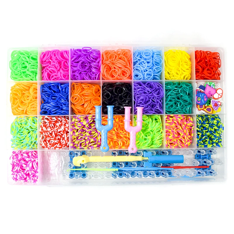 Rainbow woven children's hair rope, smart toy, bracelet, transparent set, handmade