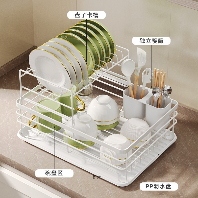 日本製錬鉄製食器収納ディッシュラック水多機能キッチン収納ラック排水ボウルラック|undefined