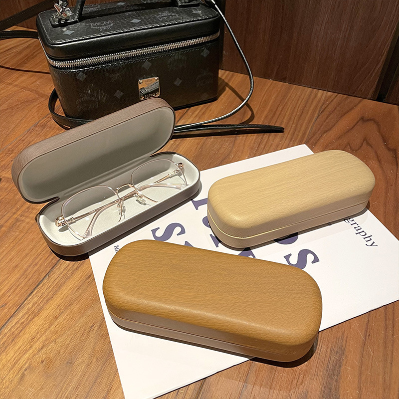メガネケース日系文芸レトロ木目メガネケース防圧耐落下ケース学生近視携帯メガネ収納ケース|undefined