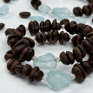 Niche Original Design [Iced Americano] Natural Coffee Bean Bracelet Fragrance New Chinese Style Bracelet Gravel Handmade Style