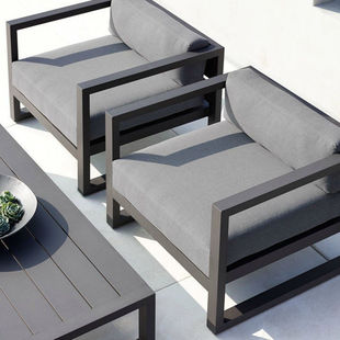 Outdoor Sofa Sun Protection Waterproof Leisure Iron Art Courtyard Outdoor Combination Chaise Simple Single Person Sales Department Real Estate