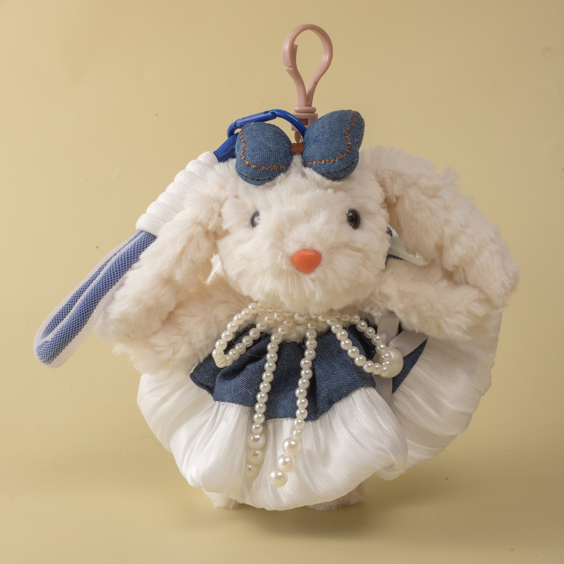 ぬいぐるみ垂れ耳ウサギ人形キーホルダー女性のハイエンドかわいい人形癒しバッグペンダントスクールバッグペンダント|undefined